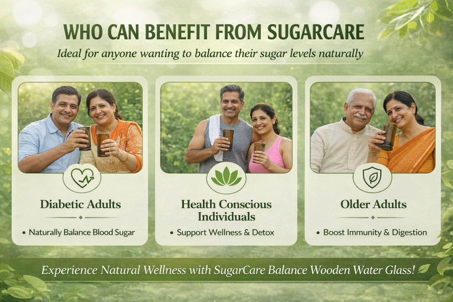 Sugar Balance wooden water glass